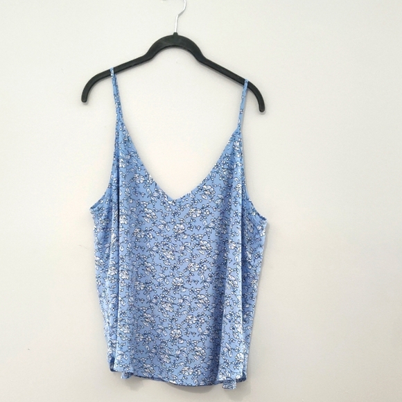 LOFT Camisole Top XL Dainty Coquette Spring Summer Flowers Festival Blue & White - Picture 1 of 9